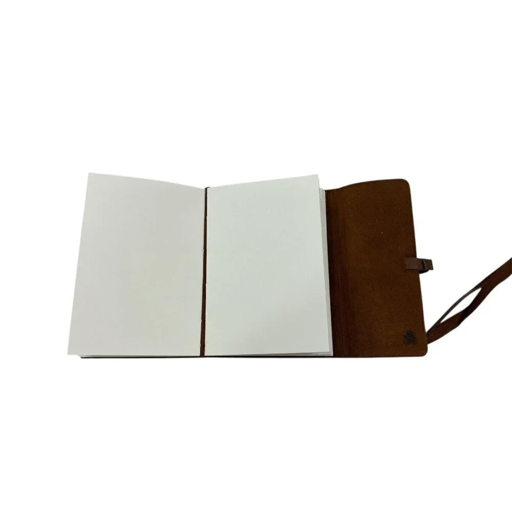 Forest Nine Leather Journal - Brown with wrap closure 7” X 5”